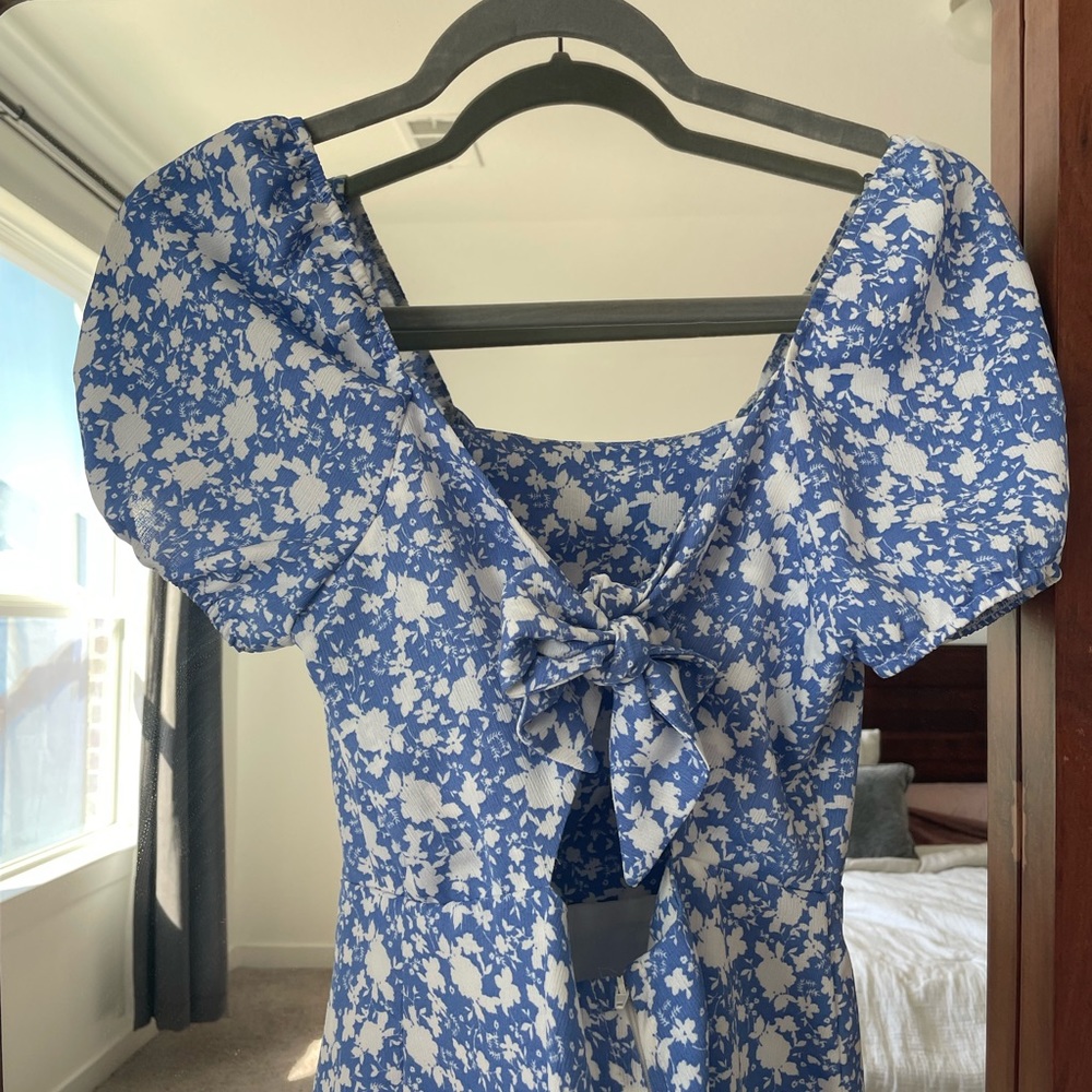 Blue Floral Romper
